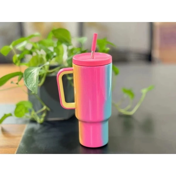 40 Ounce Glass With Handle And Straw